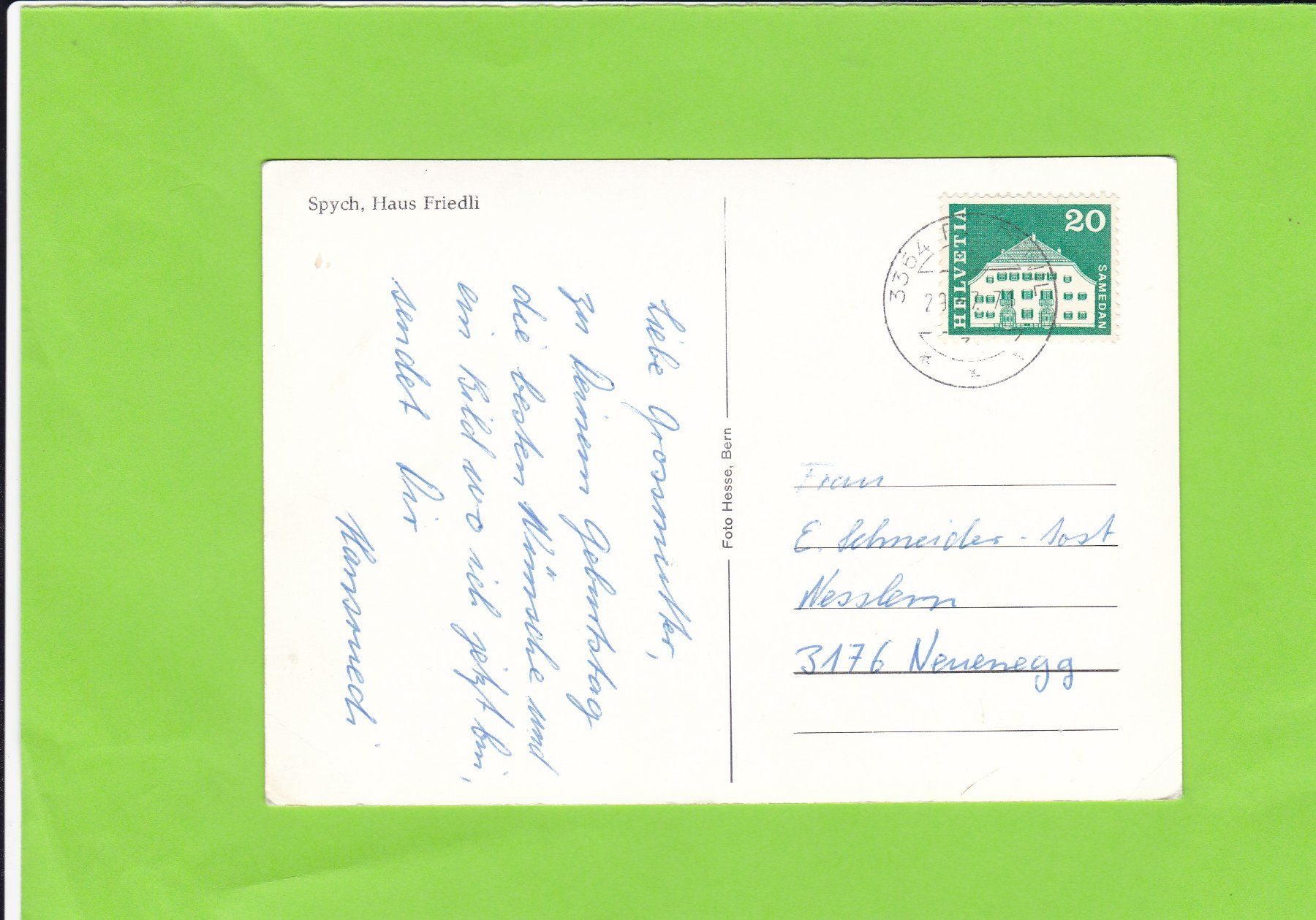 Cartoline postali: Spych, Haus Friedli – Usato da St. Peterzell venduto da neckertal 1