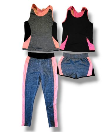 Sport Trainings Leggins, Shirt und Shorts Sportkleidung