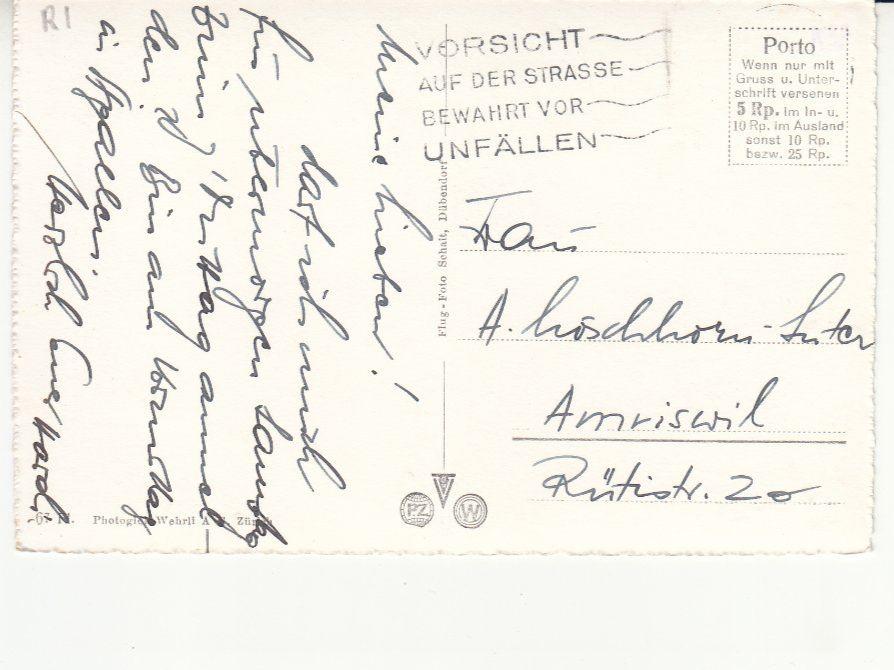 Ansichtskarten: Schaffhausen Flugaufnahme ca. 1950 – Gebraucht aus Bürglen TG von StampGraf 1