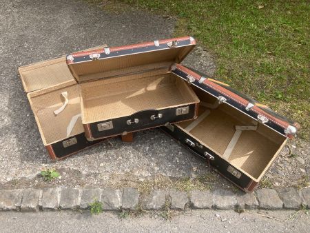 3er Set Antike Vintage Koffer – Vulkanfiber Oldtimer Deko Re