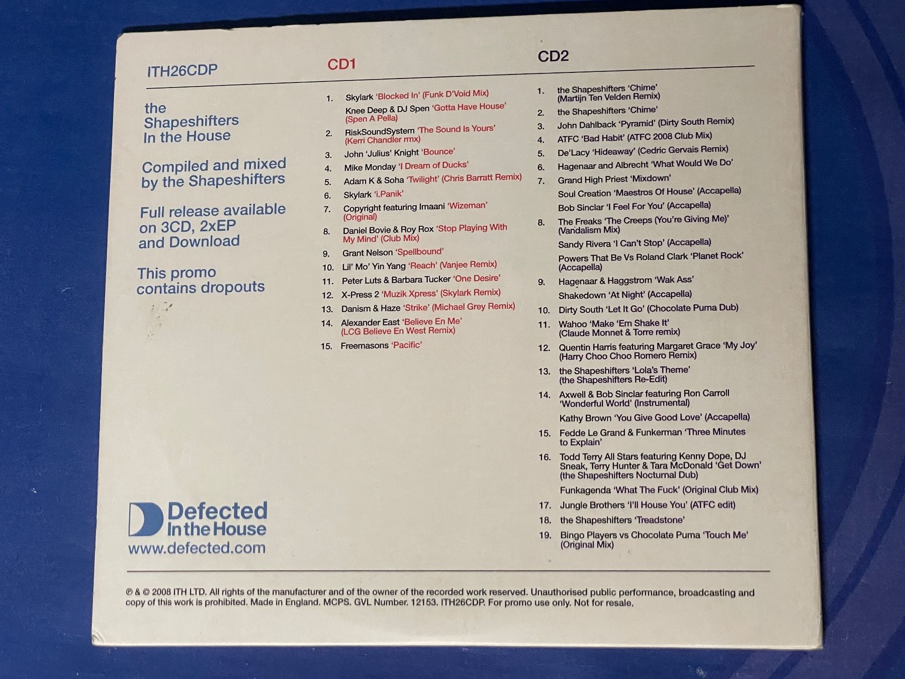 CD: The Shapeshifters - Defected – Usato da Muri b. Bern venduto da AdidasCollector 1