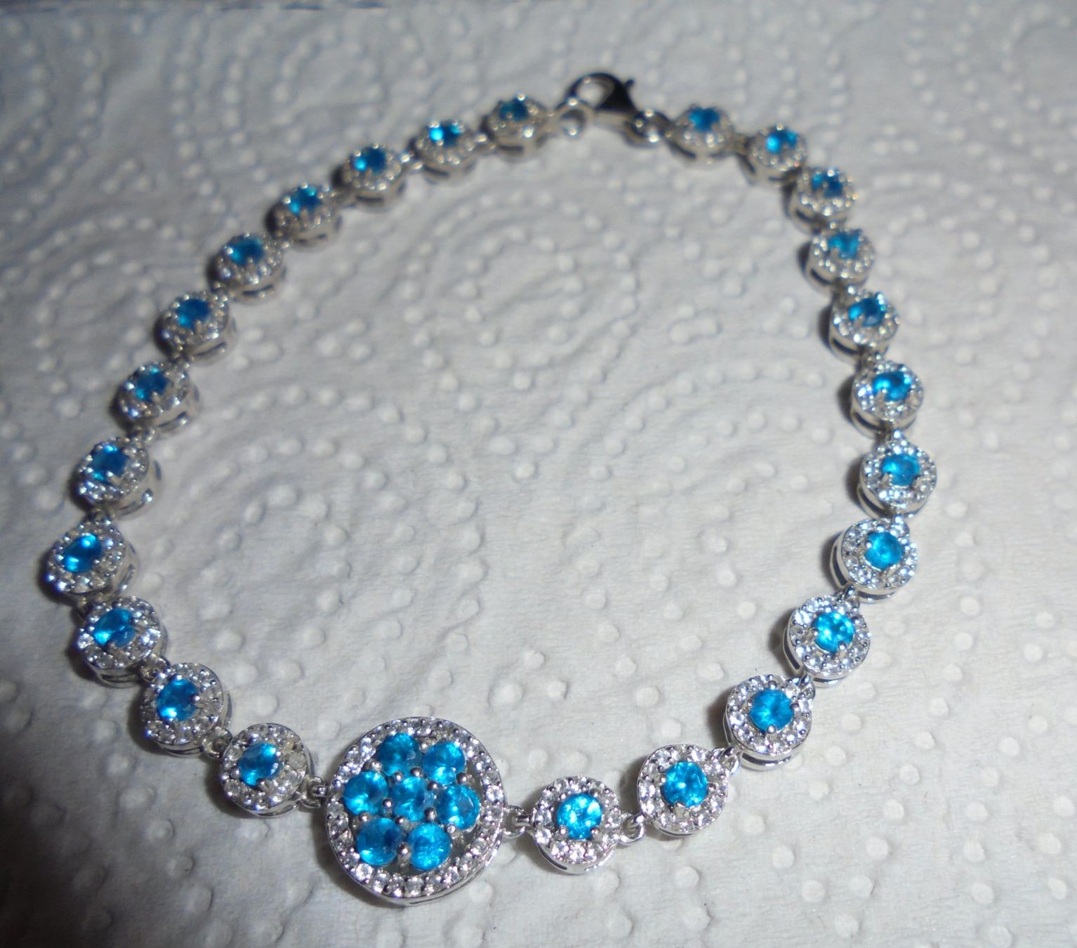 Armbänder & -reifen: Echtschmuck: Neonblauer Apatit-Silberarmband 19 cm – Neu (gemäss Beschreibung) aus Zuchwil von maumauchi 4