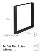2er Set Tischbeine, schwarz, 72x70x8cm, Originalverpackt