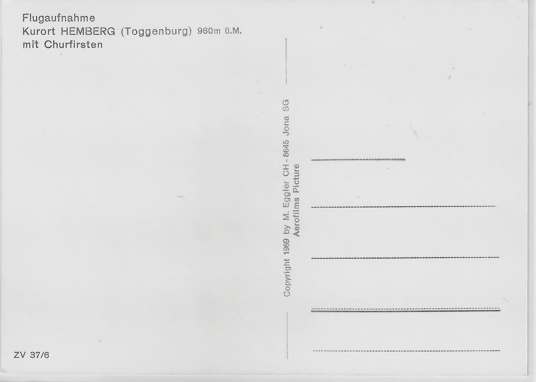 Ansichtskarten: Flugaufnahme Kurort Hemberg SG – Antik aus Ettingen von Kartenplanet 1