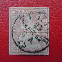 1862: 24Ga, fehlerfrei & breitrandig von Zürich, Kat: 80.-+