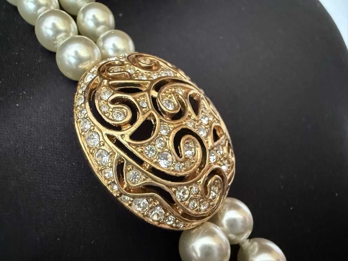 Catenine: Vintage Perlenkette mit Medaillon – Usato da Lamone venduto da LaCantinaMagica 6