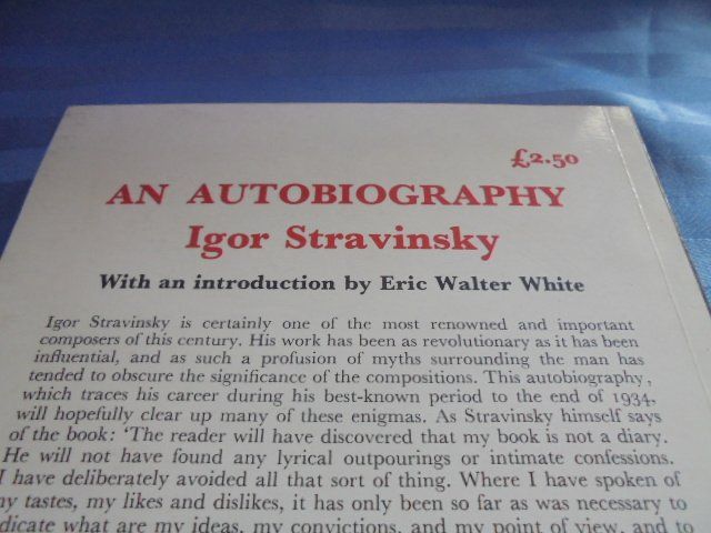 Libri: Igor Stravinsky Autobiographie – Usato da Hinwil venduto da Glasperlen 1