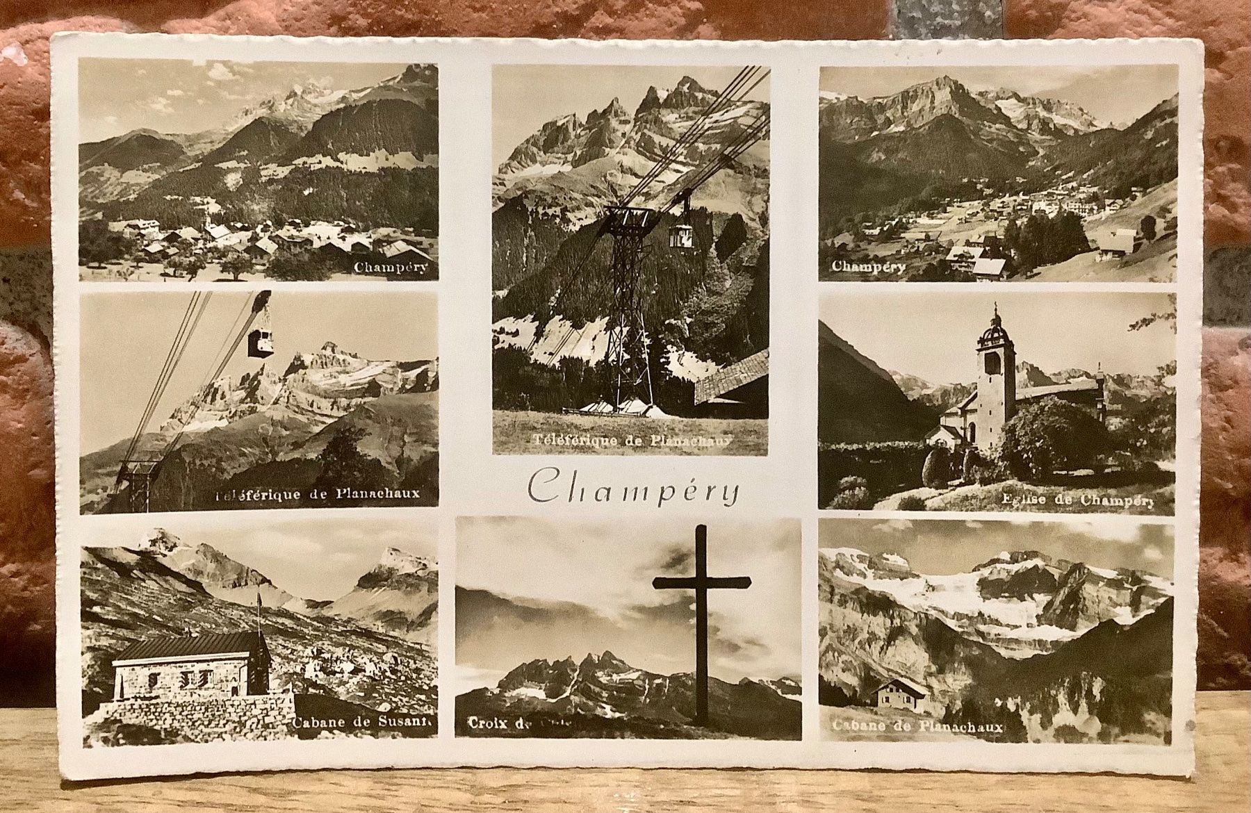 Cartoline postali: CHAMPÉRY - Mehrbild - Luftseilbahn - Dorfansicht – Usato da Root venduto da ENGLAND-TREASURES