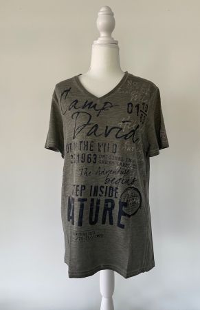 Herren Camp David T-Shirt, Gr. S, Olive - Super Zustand