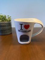 Schokoladenfondue Tasse für 1-2 Personen, weiss, Switzerland