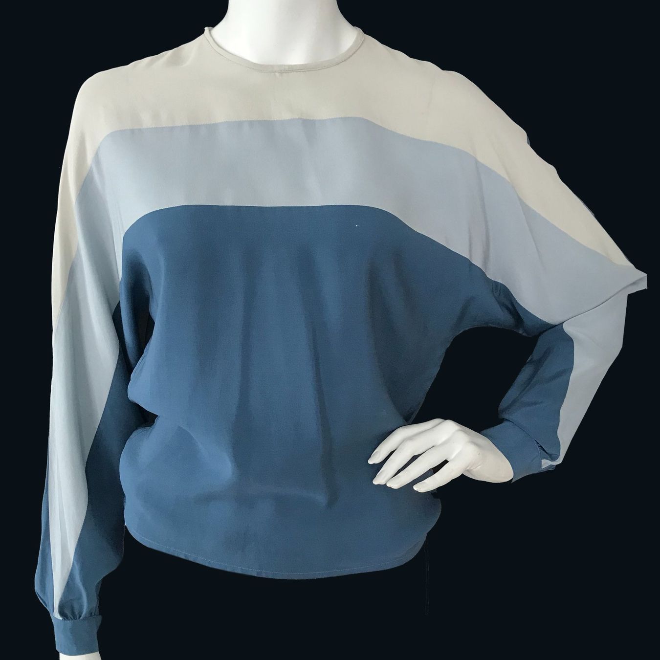 Modissa Blusen: Bluse Seide Gr. S modissa Colour Blocking VINTAGE 1970s – Gebraucht aus Brüttisellen von Buxus 2