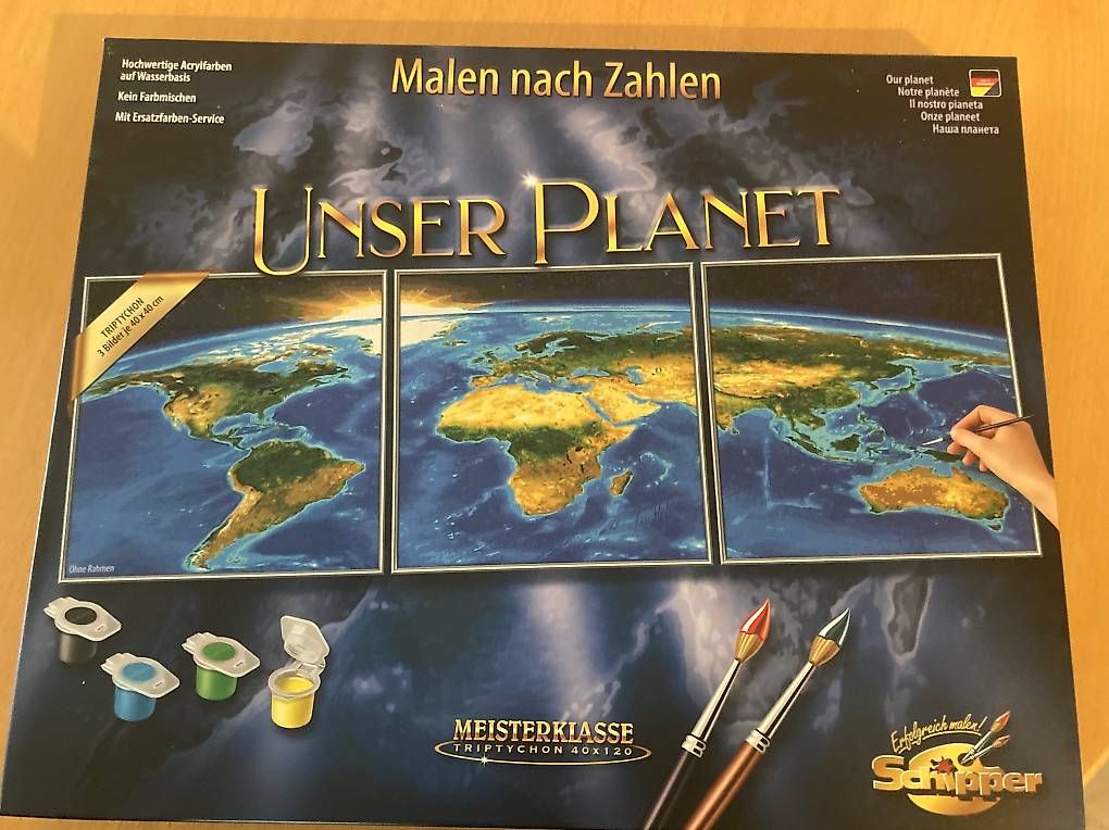Poster & Bilder: 3-teiliges Bild/Gemälde "Unser Planet", Malen nach Zahlen – Neu (gemäss Beschreibung) aus Gelterkinden von froggy80 4