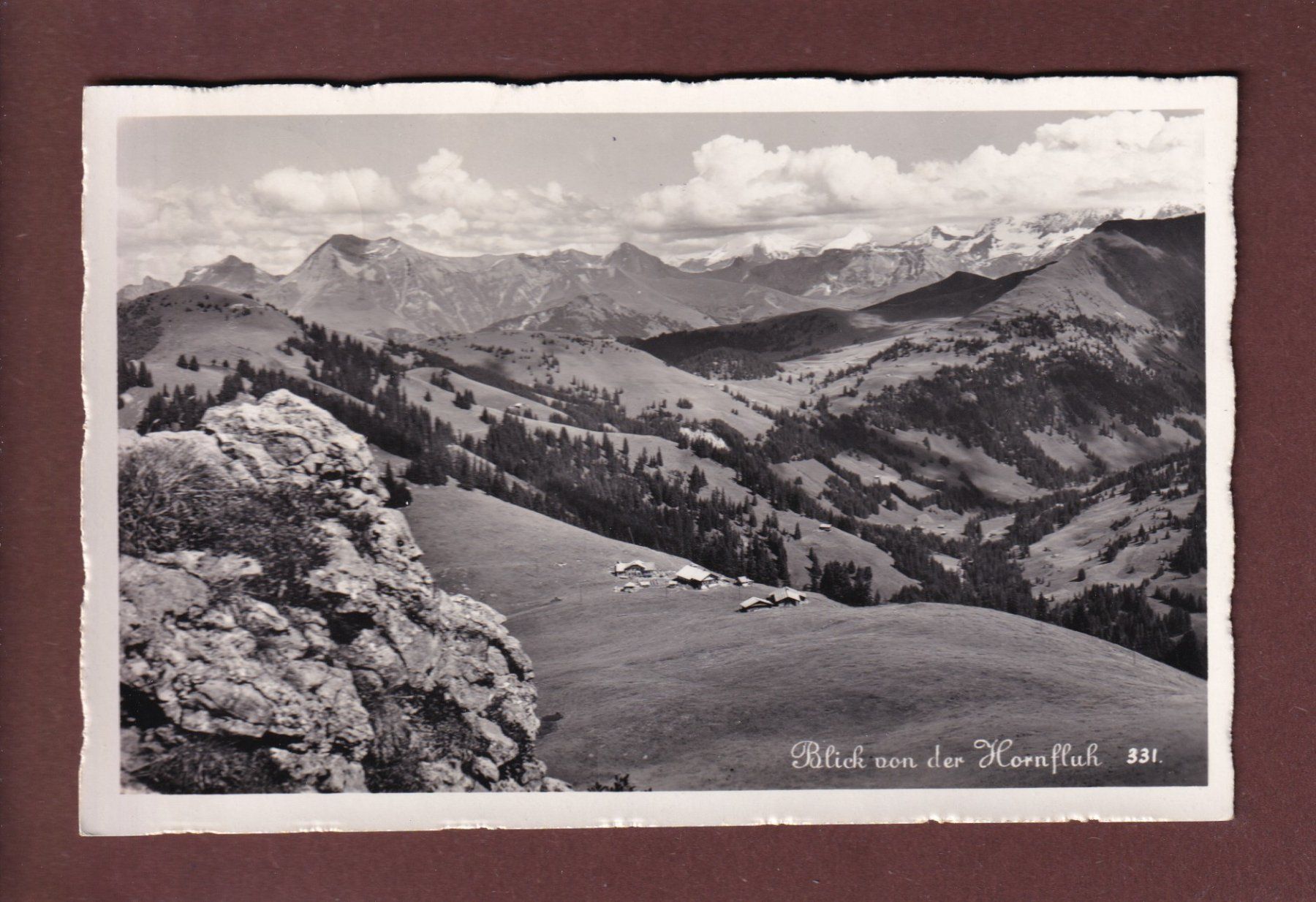 Cartoline postali: Blick von der HORNFLUH - 1949 – Usato da Pully venduto da nicecards