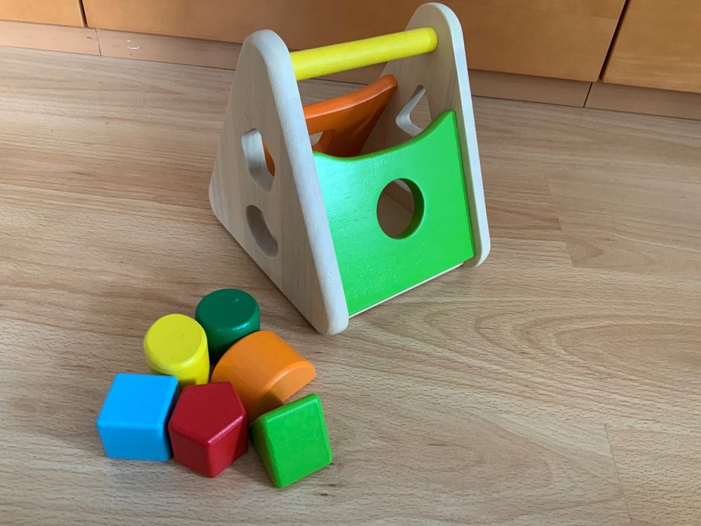 Montessori Spielzeug Ab 1 Jahr - Motorikwürfel Bauernhof Mit Gemüse & Tieren Aus Holz