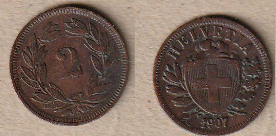 Tutti le monete: 2 Rappen 1907 – Usato da Allschwil venduto da Coinfreak