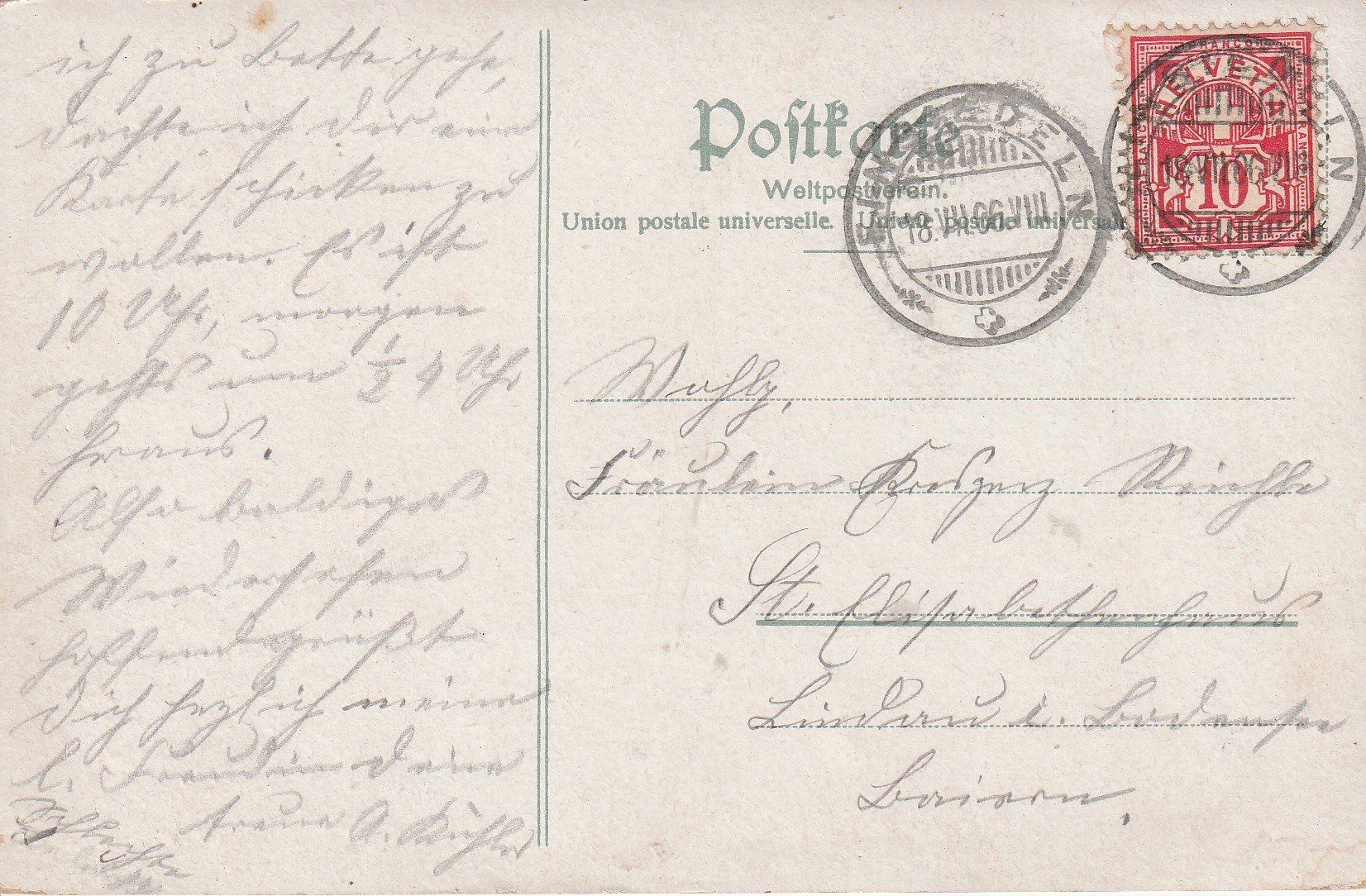 Ansichtskarten: Kt.Schwyz-Einsiedeln-Präge Litho 1906 – Gebraucht aus uttwil von Koehlerfred 1