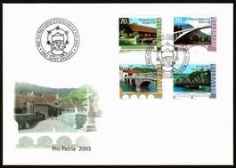 Pro Patria 2002 Historische Brücken, Ersttagsbrief
