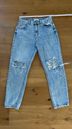 Wide Leg Jeans im Used-Look, Grösse 40