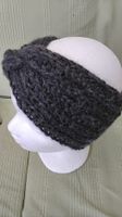 Stirnband  Alpaka Wolle Mix dunkelgrauneu onesize