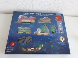 Train électrique de Noël, avec accessoires et musique!