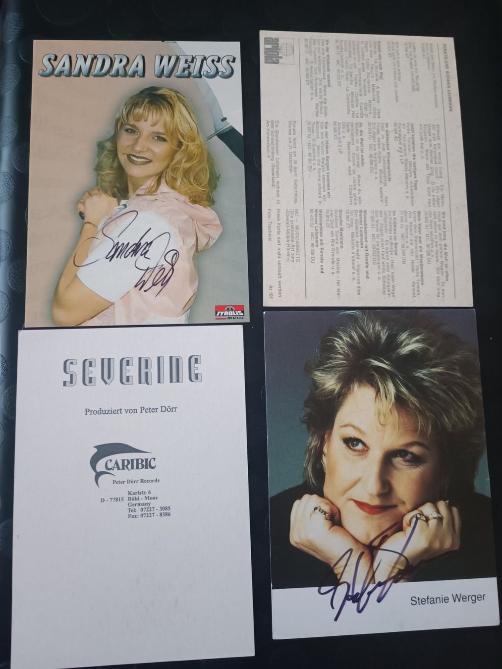 Autogramme: Musik Set  - 4 signierte Autogrammkarten – Gebraucht aus Menziken von Artographs 1