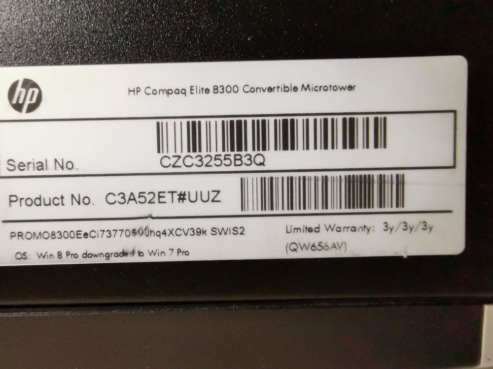 HP-Compaq 8300 Elite CMT i7-3770 SSD (Gebraucht) in Mels für CHF 299 ...