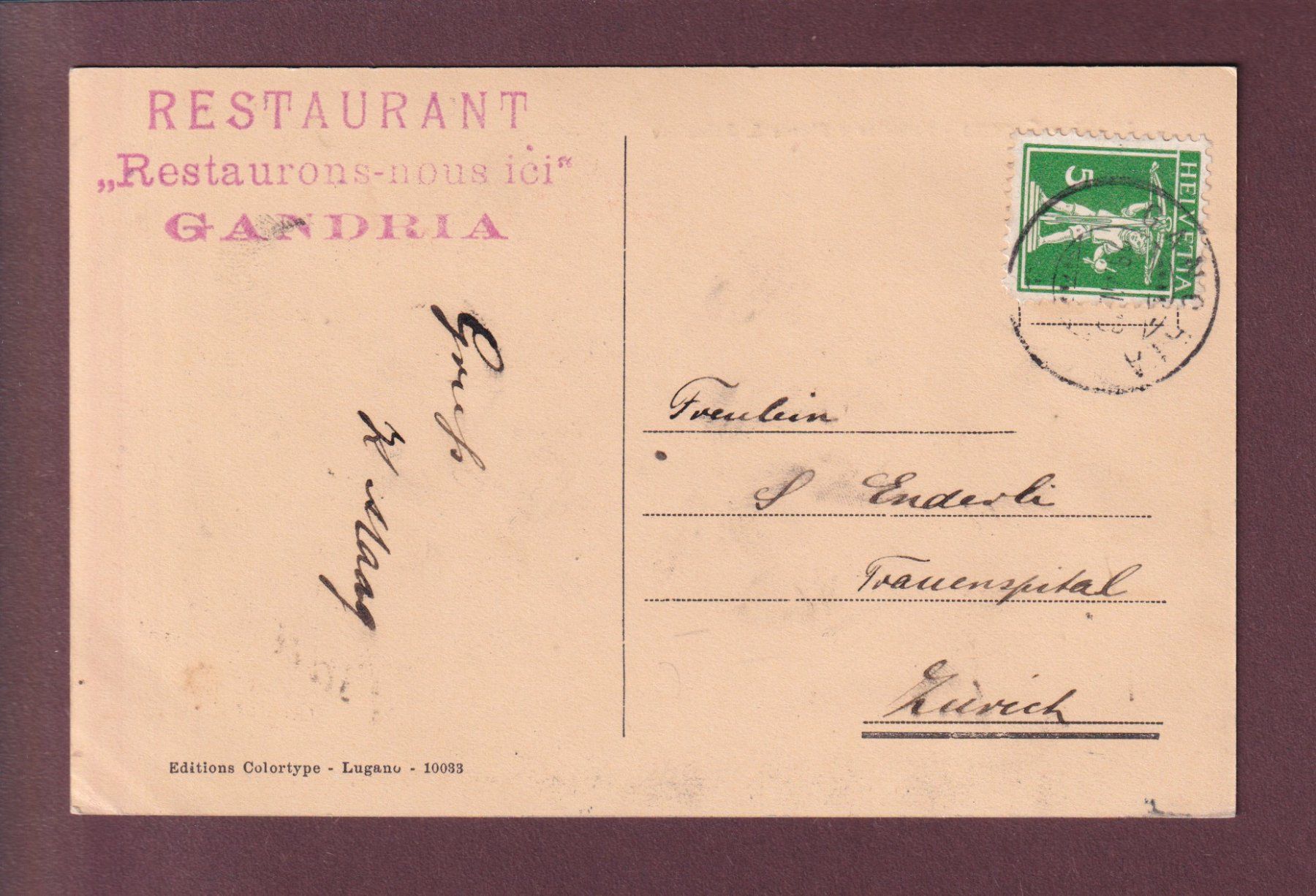 Cartoline postali: LUGANO - Paradiso - S. Salvatore – Usato da Pully venduto da nicecards 1