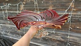 plat à fruit en verre ancien antik Murano Frucht vintage