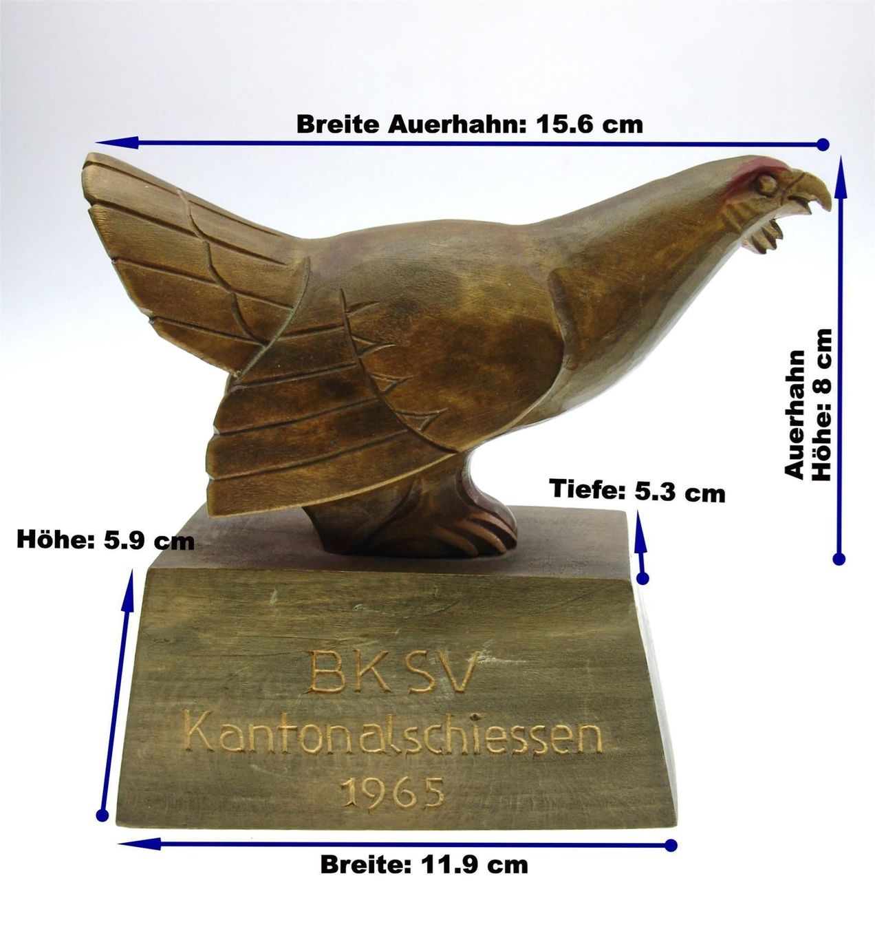 Sculture & Statue: geschnitzer Auerhahn auf Sockel 1965 – Usato da Langenthal venduto da TolleGeschenke2026 7