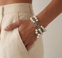 DANZINGER 925 Silber Armband echte Süsswasserperlen Cluster