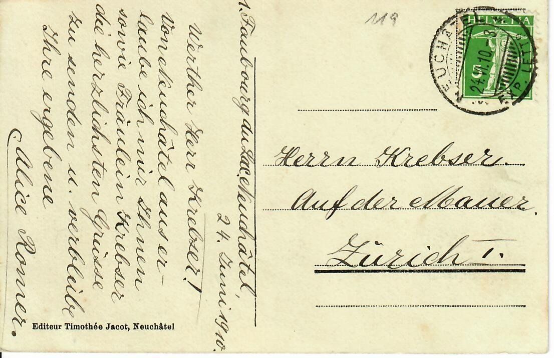 Cartoline postali: Neuchâtel – Usato da Hochdorf venduto da Ziegel-16 1