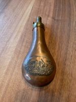 Antike Dixon & Sons Pulverflasche mit Jagdrelief 1850