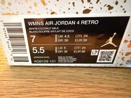 Air Jordan 4 Retro WMNS Blanc Jaune EUR 38