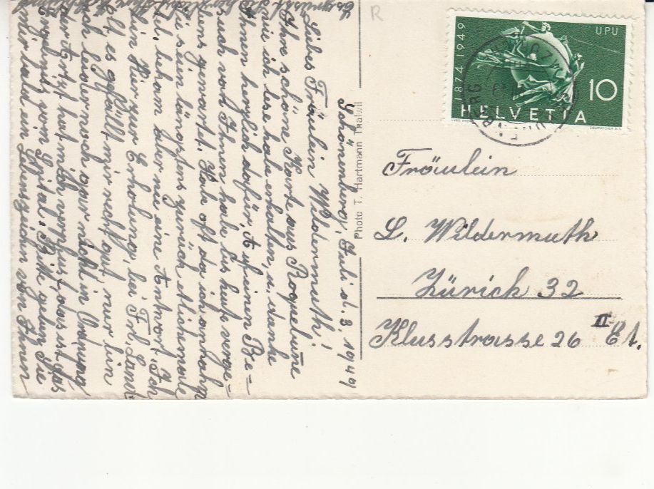Cartoline postali: Schönenberg Erholungsheim 1949 – Usato da Bürglen TG venduto da StampGraf 1