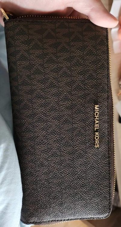 Portefeuille Femme Michael Kors Authentique En Cuir Marron - Neuf Avec étiquettes Et Boîte