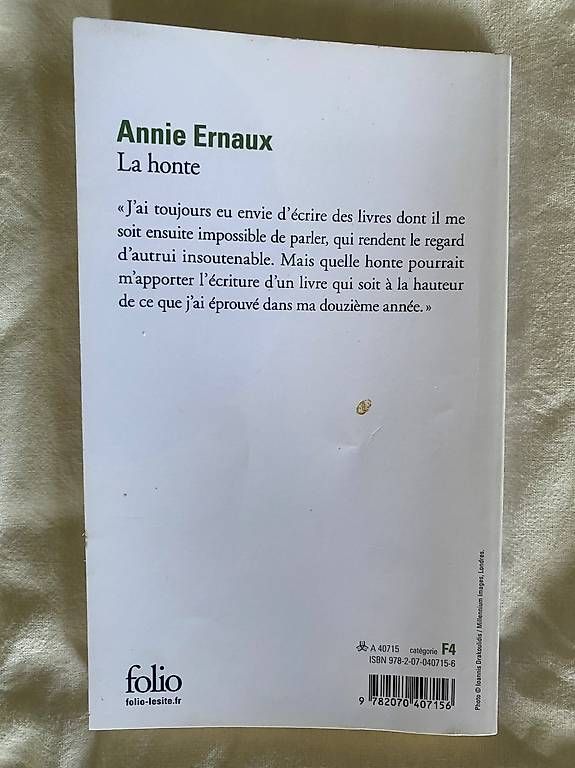Livres: Annie Ernaux  La honte – D'occasion à Zürich par iri_cyr9 1