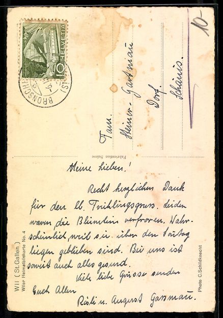 Ansichtskarten: AK Wil /St. Gallen, Am oberen Tor – Gebraucht aus Berlin von bartko-reher 1