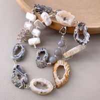 Druzy Achat Perlen Kette Echt Collier Géode Agate Perle