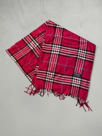 Schal Burberry Check kariert rot guter Zustand