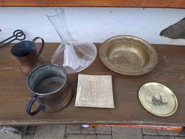 Diverse Accessoires, Kupfer, Messingware, Schmuck, Deko