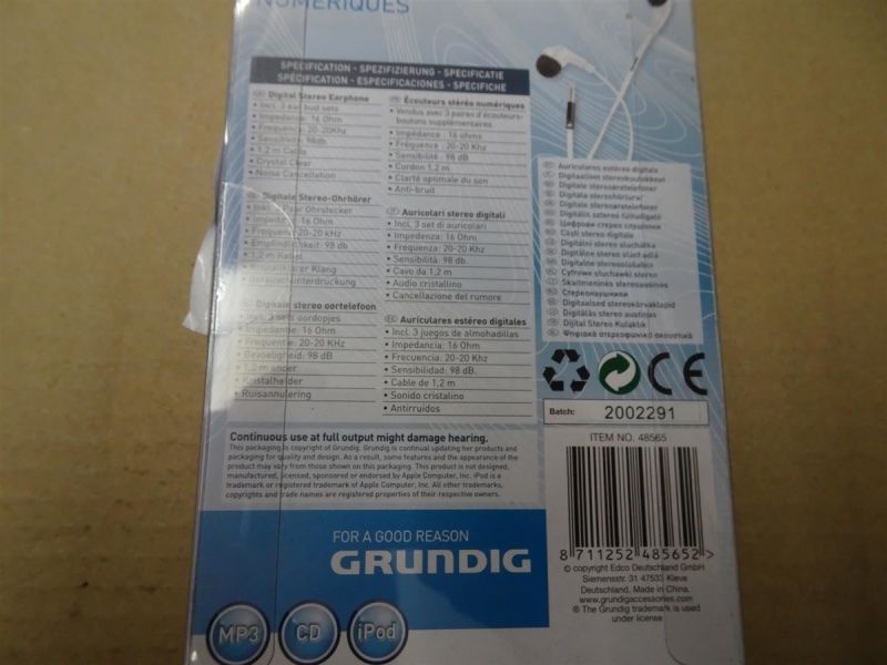 Grundig Cuffie: neue Grundig Kopfhörer weiss – Nuovo e nell'imballaggio originale da Necker venduto da liq24 3