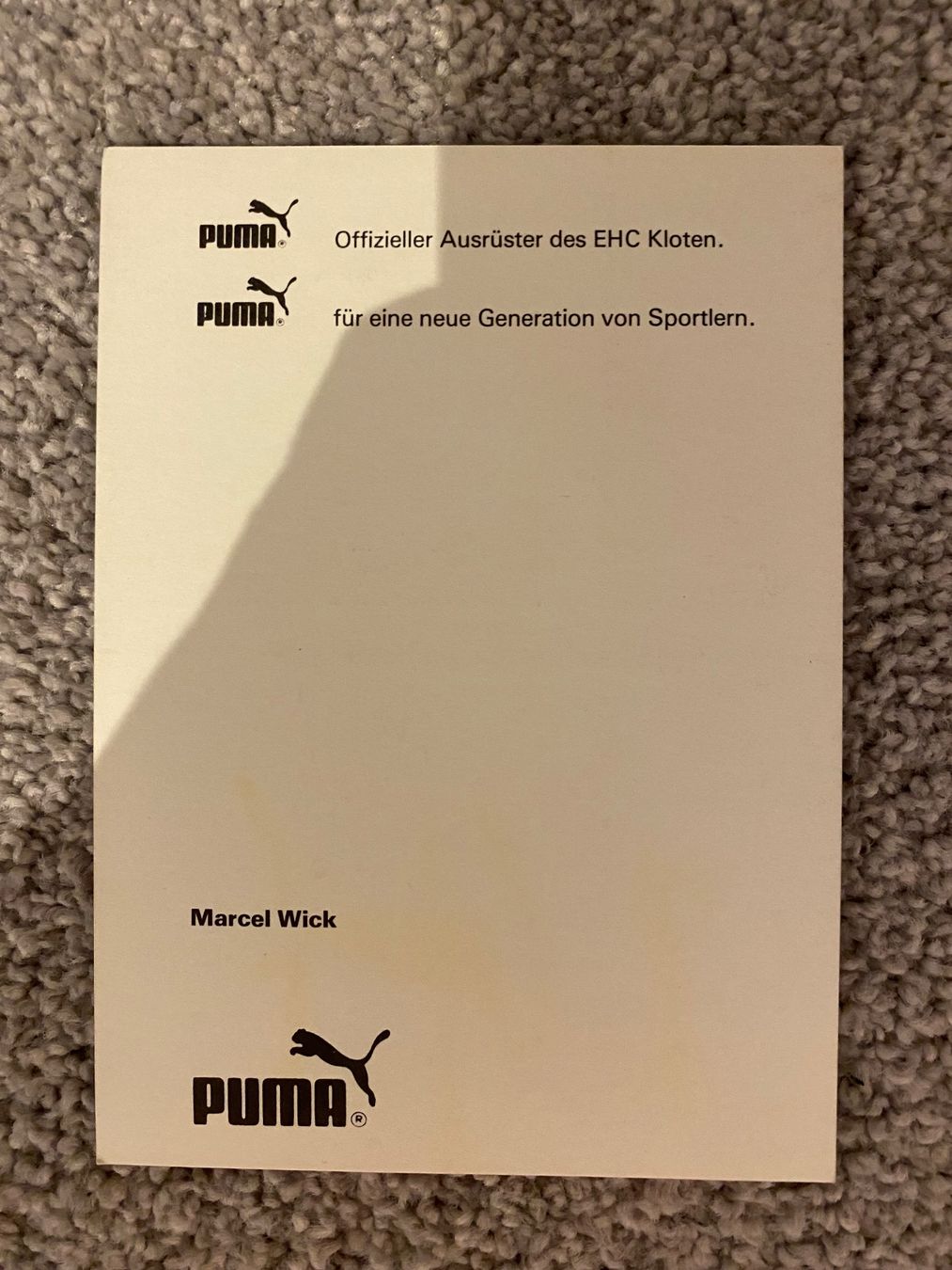 Autografi: Marcel Wick Autogrammkarte Puma EHC Kloten – Usato da Mörel venduto da tim_w9py 1