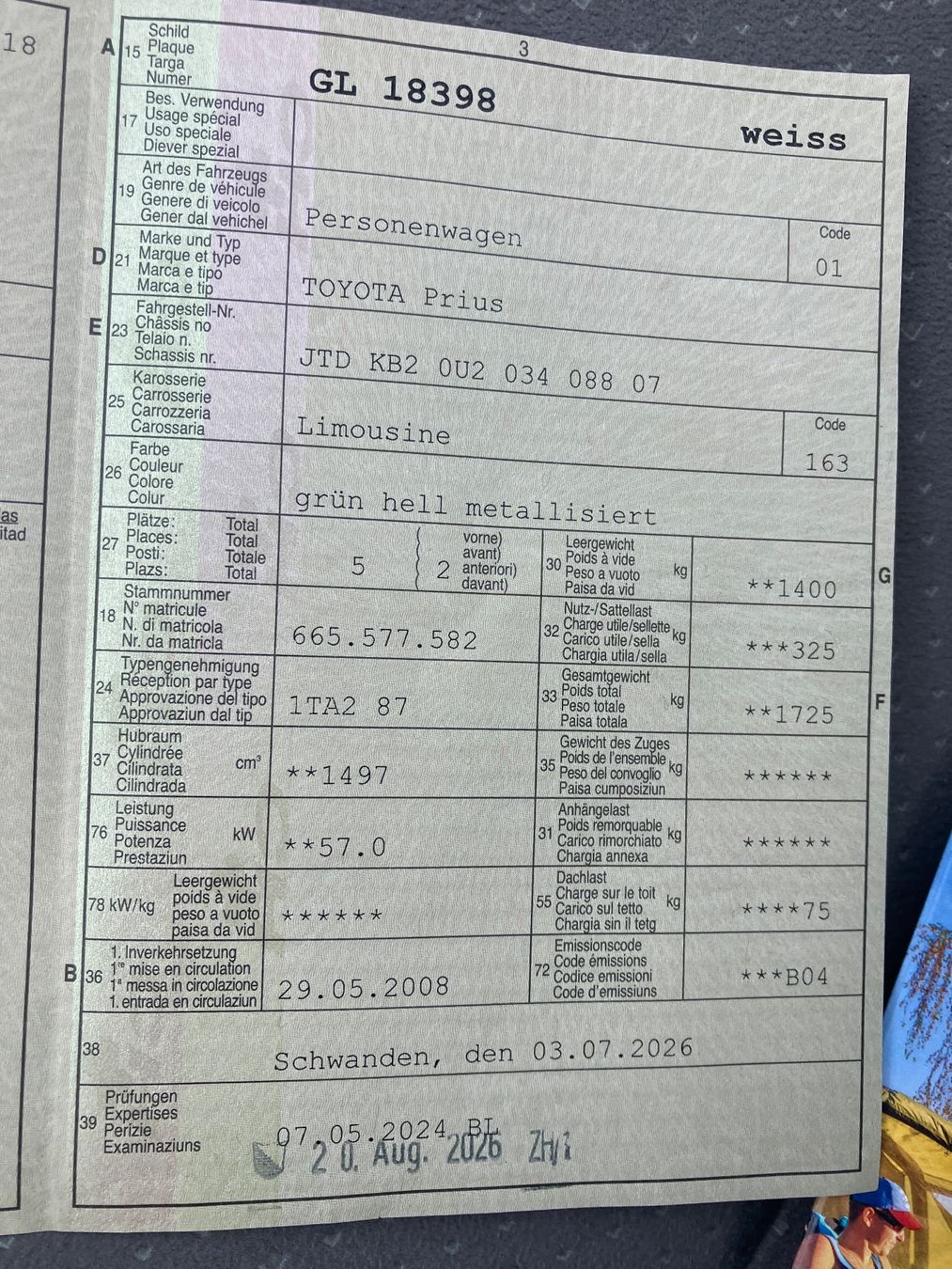 Toyota Automobili: Prius HSD, MFK frisch, Jg.2008 – Usato da Zürich venduto da verudela 9