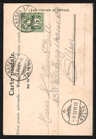 Cartoline postali: AK Basel, Pauluskirche, Totalansicht – Usato da Berlin venduto da bartko-reher 1