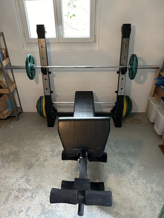 Hantelbank mit Langhantel / Gewichte 100kg Kaufen auf Ricardo