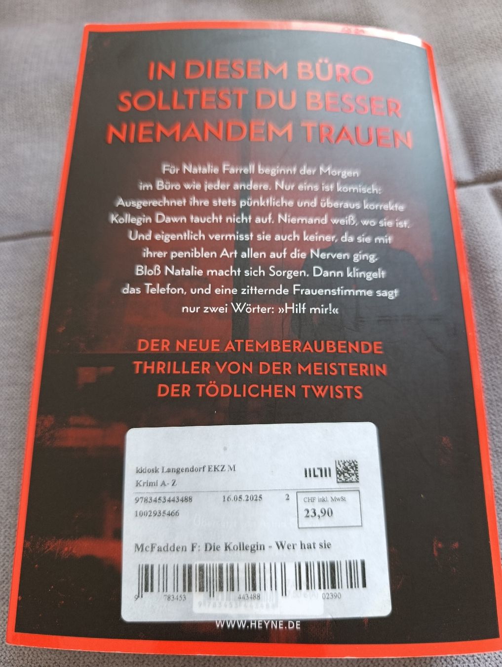 Libri: Freida McFadden Die Kollegin – Usato da Bellach venduto da TORA4 1