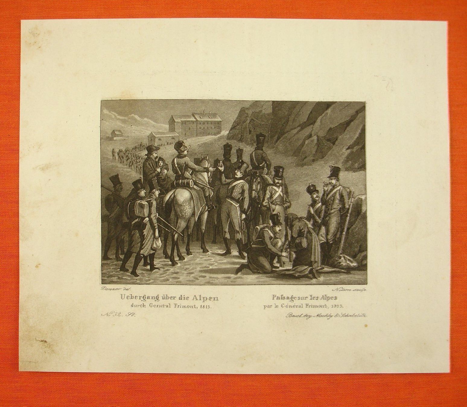 Stiche: FRIMONT ALPENÜBERQUERUNG, AQUATINTA 1837 – Gebraucht aus Grüningen von Kartensammler