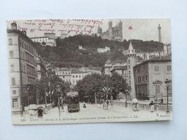 Ansichtskarte Lyon Avenue de la Bibliotheque gelaufen 1913