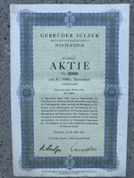 Gebrüder Sulzer Aktie Nr.22019 von 1943