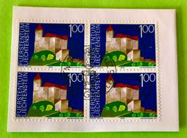 Briefmarken aus Liechtenstein 4 er Block mit Papier 